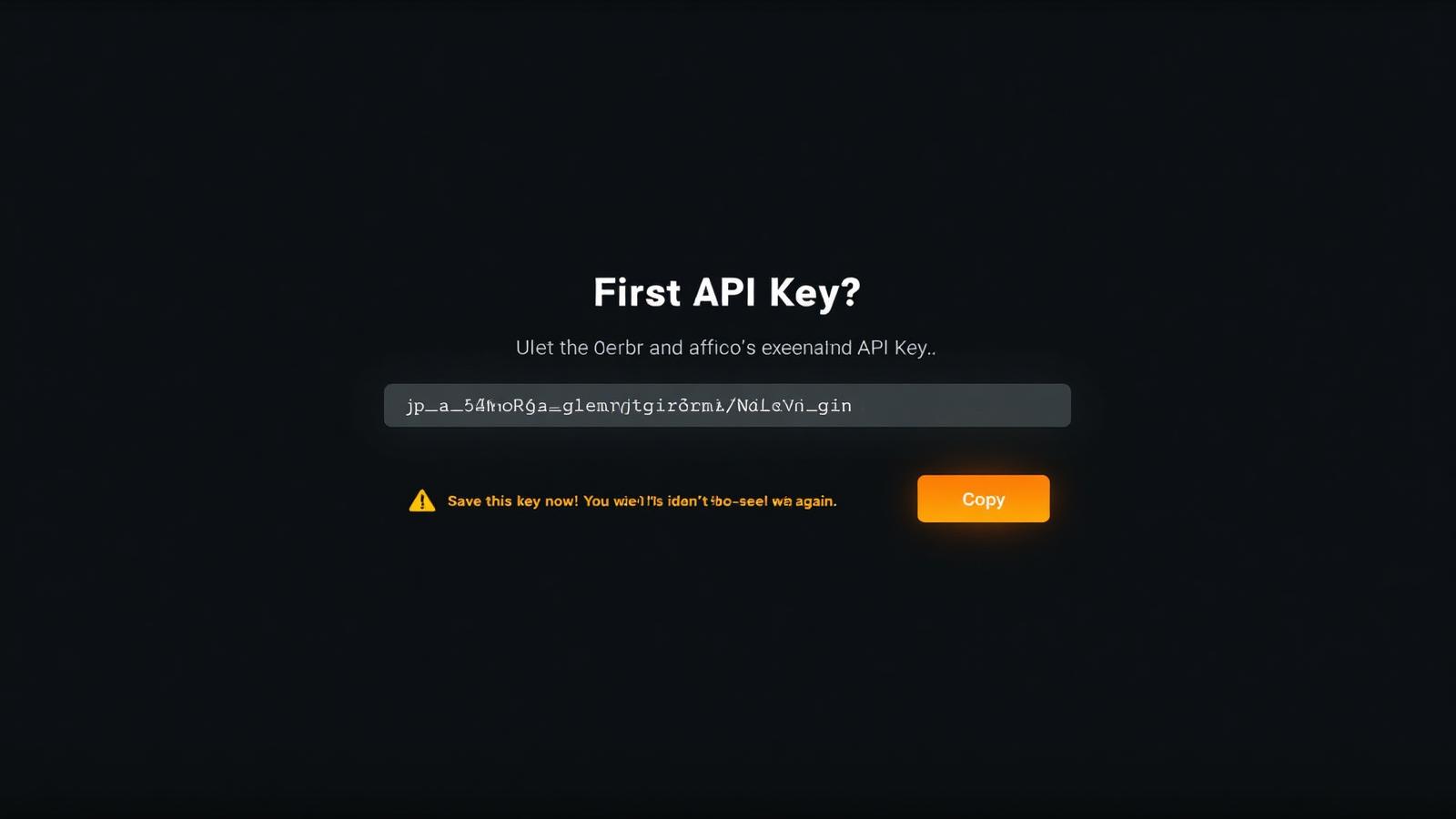API Key Reveal Screen